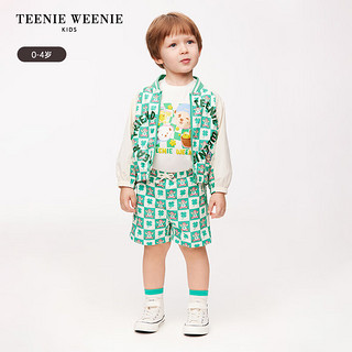 Teenie Weenie Kids小熊童装24春夏男宝宝系绳宽松舒适短裤 绿色 80cm