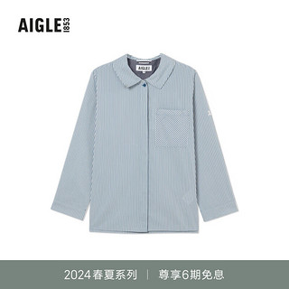 AIGLE艾高长袖衬衫2024年春夏DFT速干吸湿排汗COOLMAX凉爽女 深宝蓝 AT635 36(160/84A)