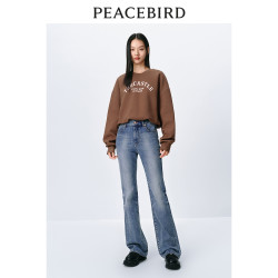 peacebirdwomen太平鸟女装廓形感截短式卫衣