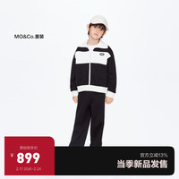 little MO&Co.两件套装 little moco童装24春装男女童拉链卫衣外套直筒长裤 黑色 140/68