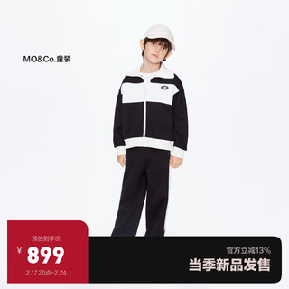 little MO&Co.两件套装 little moco童装24春装男女童拉链卫衣外套直筒长裤 黑色  140/68