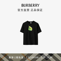 博柏利（BURBERRY）【】女装 啤梨图案棉质 T 恤衫80897371 XXS 黑色80897371