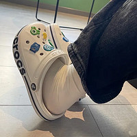 crocs 卡骆驰 男女鞋洞洞鞋 春夏沙滩鞋贝雅卡骆班懒人鞋运动鞋轻便凉鞋 205089-126/白色透气/偏小一码 37-38/230mm