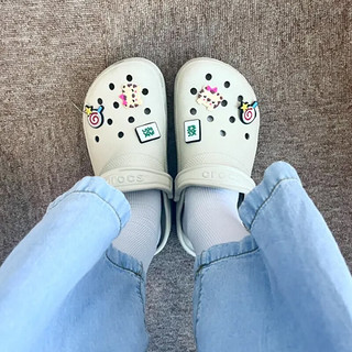 卡骆驰（crocs）男鞋女鞋春春夏洞洞鞋经典克骆格休闲鞋一脚穿轻便透气凉拖鞋 骨白/ 经典克骆格/轻便舒适 34-35