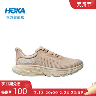 HOKA ONE ONE男女款春夏阿瑞海7跑步鞋ARAHI 7稳定支撑缓震 香草色/乳白色-女 37