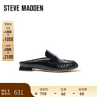 STEVE MADDEN/思美2024春夏牛皮穆勒拖鞋女时尚外穿拖鞋 DELIAE 黑色 34