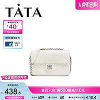 TATA 他她 2024夏设计小方包女通勤斜挎包X3258BX4 米色 F