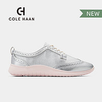 COLE HAAN 歌涵 colehaan/歌涵 女鞋牛津鞋 24年春季皮革布洛克雕花休闲鞋W29836 银色-W29836 38.5