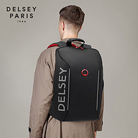 DELSEY戴乐世电脑双肩包男士商务背包大容量书包轻薄笔记本电脑包16英寸 典雅黑