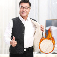 俞兆林保暖背心男士加厚加绒夹棉内搭外穿无袖中老年人马甲男 2XL（110-130斤）