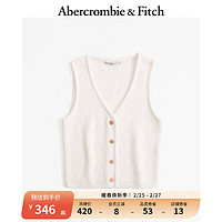 ABERCROMBIE & FITCH女装 24春美式时尚V领短款辣妹修身马甲 KI150-4203 奶白色 XXS (160/80A)