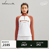 HONMA【时尚高尔夫】HONMA美式复古上衣2024春季半拉链T恤HWKC705H107 白棕 XS