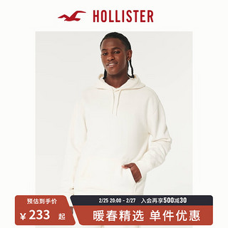 HOLLISTER美式百搭抓绒保暖休闲款Logo帽衫卫衣 男 355644-1 乳白色 XS