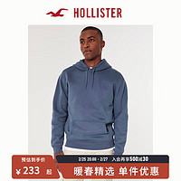 HOLLISTER美式百搭抓绒保暖休闲款Logo帽衫卫衣 男 355644-1 海军蓝色 M