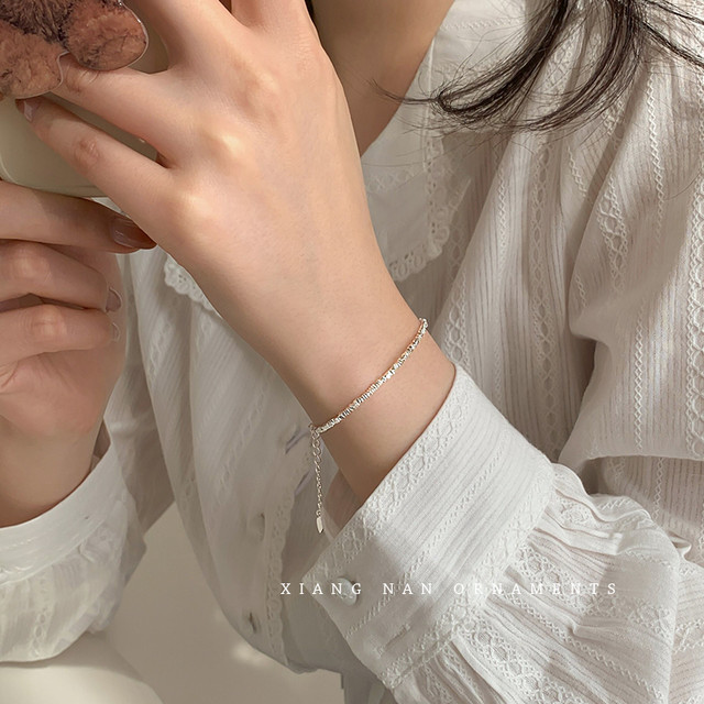 XIGN 巷南 碎银子手链925纯银女2023年新款轻奢小众设计女生闺蜜手镯春