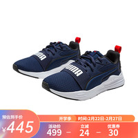 彪马（PUMA）儿童男大童运动鞋春秋季网面透气舒适跑步鞋轻便休闲鞋 海军蓝- 黑色 36