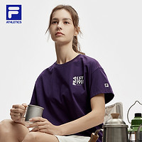 FILA 斐乐 官方短袖上衣女2024春新款户外运动登山徒步健身跑步T恤