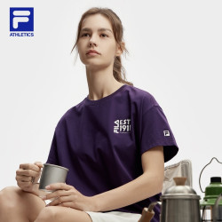 fila斐乐官方短袖上衣女2024春新款户外运动登山徒步健身跑步t恤