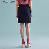 GANT 甘特 夏季女士经典舒适学院风简约微弹斜纹休闲半身裙|4400047