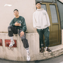 lining李宁反伍badfive得闲饮茶男女2023新款开衫长袖外套连帽宽松