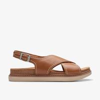 其乐(Clarks)女鞋棕褐色露趾凉鞋轻质减震透气吸汗防滑时尚通勤26177587 n Leather 6.5=37