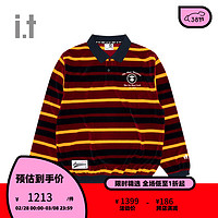 Aape it 男装秋冬猿颜徽章字母刺绣条纹翻领宽松卫衣A359XXL BDR/红棕色 S