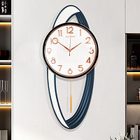 康巴丝（Compas）钟表挂钟客厅北欧轻奢家用时尚挂表现代创意简约装饰挂墙个性时钟 51169白色75CM*34CM