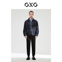 GXG奥莱 22年男装 羊毛续能棉撞色翻领夹克棉外套仿牛仔 冬季