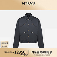 VERSACE 范思哲 男士金属徽标装饰黑色外套48  礼物