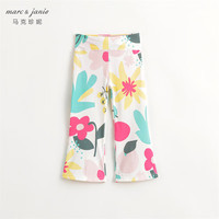 MARC&JANIE马克珍妮女童弹力运动瑜伽喇叭裤儿童裤子春夏款240293 花与果 120cm