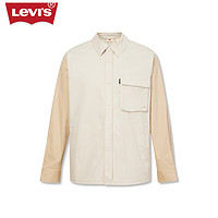 Levi's 李维斯 2023秋季情侣同款长袖衬衫休闲简约时尚A6390 黄色 XL