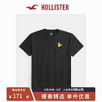 HOLLISTER 24春夏新款情侣美式棉质图案短袖T恤 男女装 356889-1 黑色 XS (170/84A)