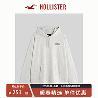 HOLLISTER24春夏美式套头透气时尚宽松连帽衫卫衣男 356635-1 浅麻灰色 XS (170/84A)