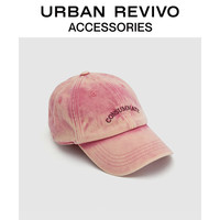 URBAN REVIVO2024春季女士复古洗水字母棒球帽UAWA40102 粉红 F