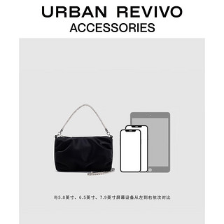 URBAN REVIVO 女士摩登闪钻手提斜挎包 UAWB40166 黑色