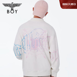 BOY LONDON 春夏24款白色长袖印花潮牌polo领套头卫衣N03005 米白色 XS