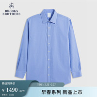 布克兄弟（BrooksBrothers）男士24早春新款宽距领牛津纺长袖免烫正装衬衫 4003-蓝色 1