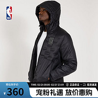 NBA 湖人快船篮网队海拔系列男子羽绒加厚拉链运动连帽棉服 快船队/黑色 L