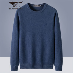 septwolves七匹狼针织衫男冬季毛衣男商务休闲长袖圆领厚毛衫男装上衣