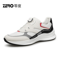 零度Zero男鞋2024年春夏轻便透气舒适旋钮拼接休闲鞋运动鞋子男 白色 40