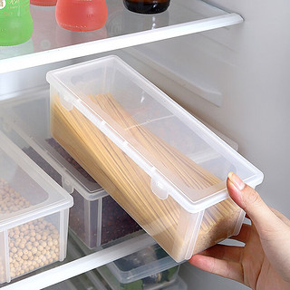 家の物语（KATEI STORY）日本卡扣式面条收纳盒塑料长方形冰箱食物保鲜盒厨房挂面意 四个装