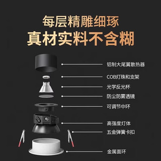 小山丘射灯嵌入式防眩光洗墙射灯家用极窄边框led天花灯筒灯客厅