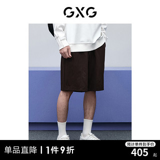 GXG 男装 深棕色休闲针织短裤 2024年春季GFX12200351 深棕色 180/XL