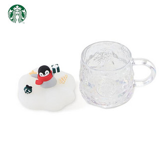 星巴克（Starbucks）圣诞庆典系列 雪山浮雕小企鹅玻璃杯 400ml 透明 400ml 透明 400ml