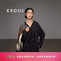 ERDOS 24早春三角格100%桑蚕丝休闲简约女士方巾围巾 奶昔白 86cmX86cm