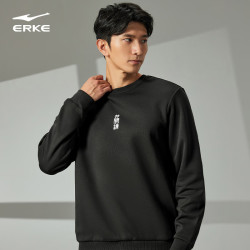erke鸿星尔克卫衣男士2024年新款春季舒适百搭休闲户外运动上衣男生