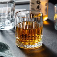 onlycook 家用玻璃酒杯威士忌洋酒杯大口径圆口高脚杯子烈酒杯 360ml加厚底款/单个