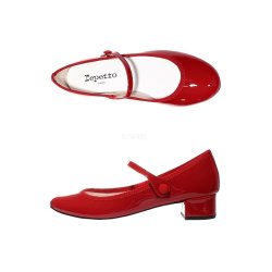 Repetto 韩国直邮Repetto乐福鞋高跟鞋女款红色漆面皮革浅口扣带时尚百搭