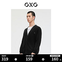 GXG男装  联名黑色毛衣针织开衫潮 23年春季 黑色 175/L