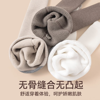 棉奇熊儿童连裤袜女童加绒加厚打底裤大童保暖秋冬季白色连脚一体舞蹈袜 白色【加绒无骨一体】 XXL-【身高140~155CM】